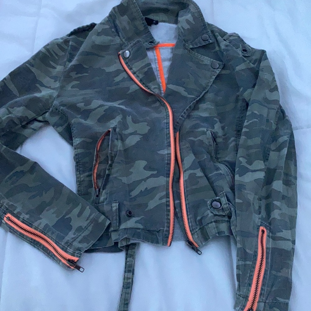 Camo and coral jacket